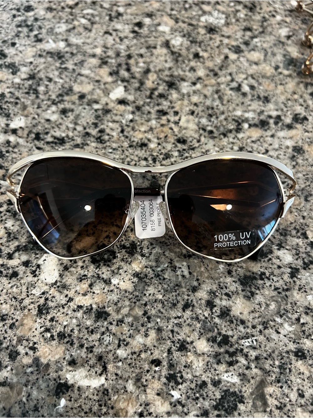 Free People Priesty Sunglasses - Brown Lenses, Gold Frame